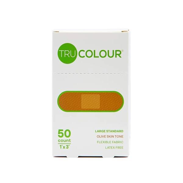 Adhesive Bandage Fabric 1x3" Olive/Moderate Brown Sterile 50/Bx, 24 BX/CA