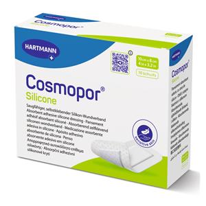 Cosmopor Silicone Post-Op Dressing 4x3.2" 3Lyr Strl Rect NAdh Slcn Adh Wt Abs