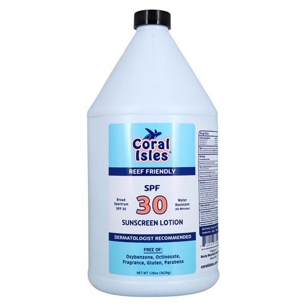 Coral Isles Sunscreen Lotion 128oz Water Resistant Pump Bottle Ea, 4 EA/CA