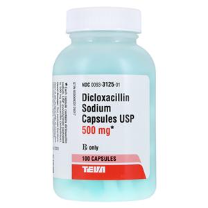 Dicloxacillin Sodium Capsules 500mg Bottle 100/Bottle Each