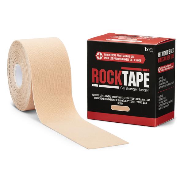 RockTape Kinesiology Tape 97% Cotton/3% Nylon 2"x21.5FT Beige Non-Sterile EA