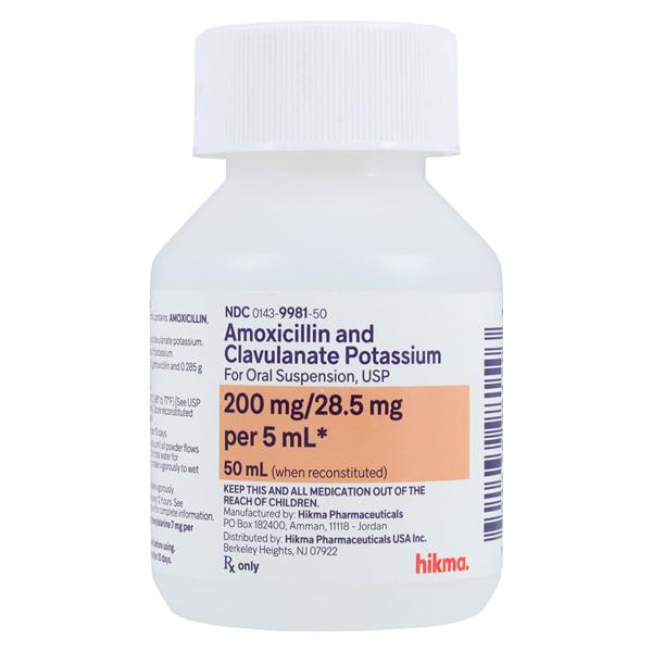 Amoxicillin/Clavulanate Oral Suspension 200/28.5mg Fruit Bottle 5...