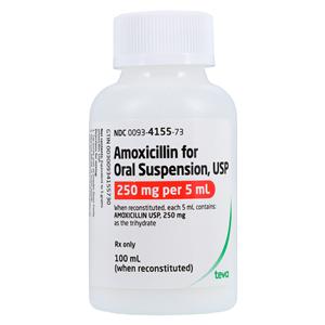 Amoxicillin Oral Suspension 250mg/5mL Mixed Berry Bottle 100mL Ea...