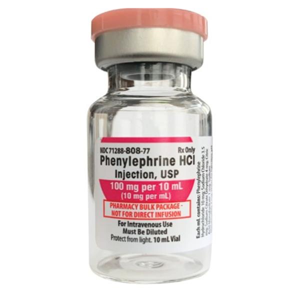 Phenylephrine HCl Injection 10mg/mL Pharmacy Bulk Pack 10mL Each