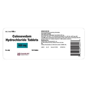 Colesevelam HCl 625mg Each
