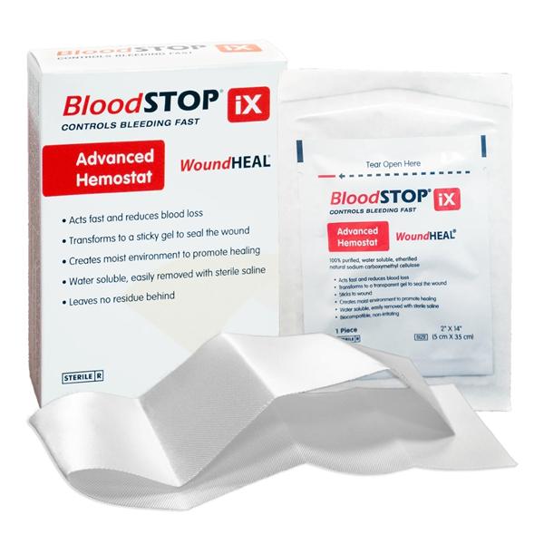 BloodSTOP IX Sodium Carboxymethyl Cellulose Hemostat Dressing 2x14" Strl Rect