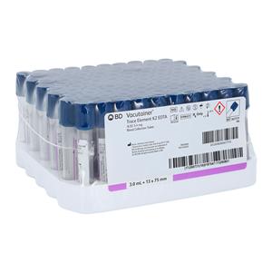 Blood Collection Tube Royal Blue K2EDTA 3.0 mL Hemogard Closure Plastic 100/Pk, 10 PK/CA