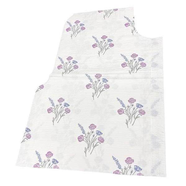 Exam Cape 30 in x 21 in Wildflower Tissue / Poly / Tissue Disposable 100/CA