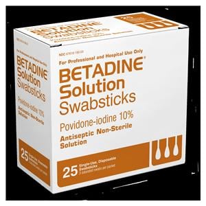 Betadine Antiseptic Swabstick, 10 BX/CA