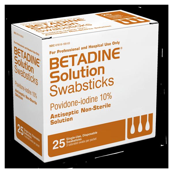 Betadine Antiseptic Swabstick, 10 BX/CA