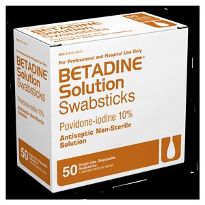 Betadine Antiseptic Swabstick, 10 BX/CA
