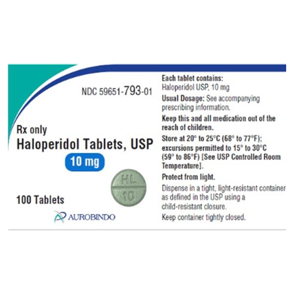 Haloperidol Tablets 10mg Bottle 100/Bottle Each
