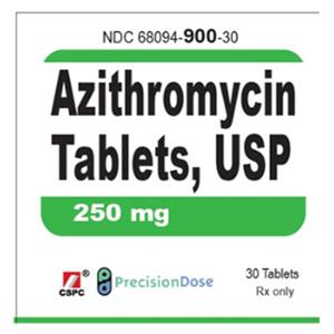 Azithromycin Tablets 250mg Bottle 30/Bt Each