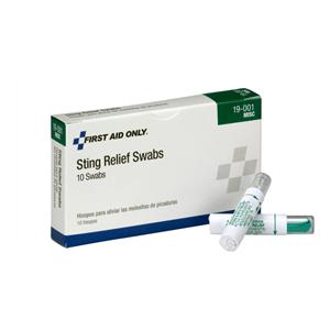 First Aid Only Sting Relief Swabs Tropical Analgesic 100/Bx