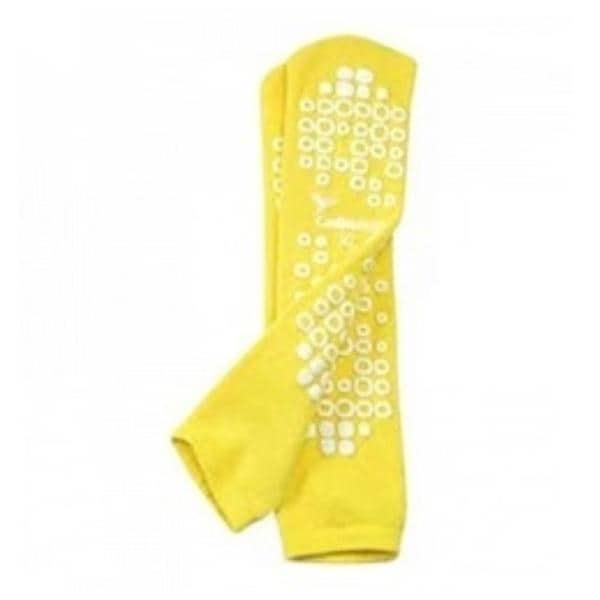Patient Safety Slippers Double Terry Treads Yellow Large 48Pr/Ca