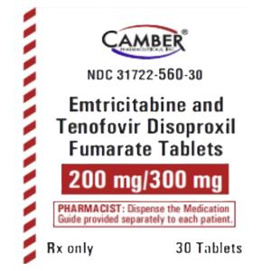Emtricitabine Tablets 200mg/300mg Bottle 30/Bt Each