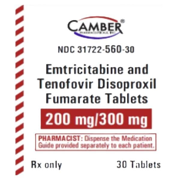 Emtricitabine Tablets 200mg/300mg Bottle 30/Bt Each