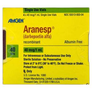 Aranesp Injection 40mcg SDV 1mL 4/Package