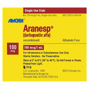 Aranesp Injection 100mcg SDV 1mL 4/Package