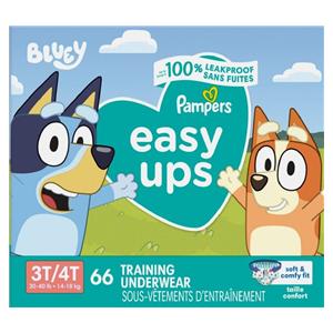 Pampers Easy Ups Training Underwear Moderate Boy Bluey 3T-4T 66/Pk