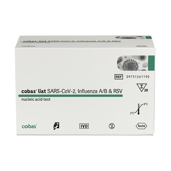 Cobas Flu/RSV/Sars-CoV-2 Nucleic Acid Test Kit CLIA Waived f/ Cbs liat Sys 20/Kt
