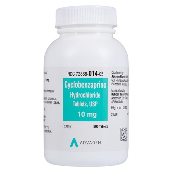 Cyclobenzaprine HCl Tablets 10mg Bottle 500/Bottle Each