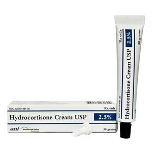 Hydrocortisone Topical Cream 2.5% Tube 30gm Each