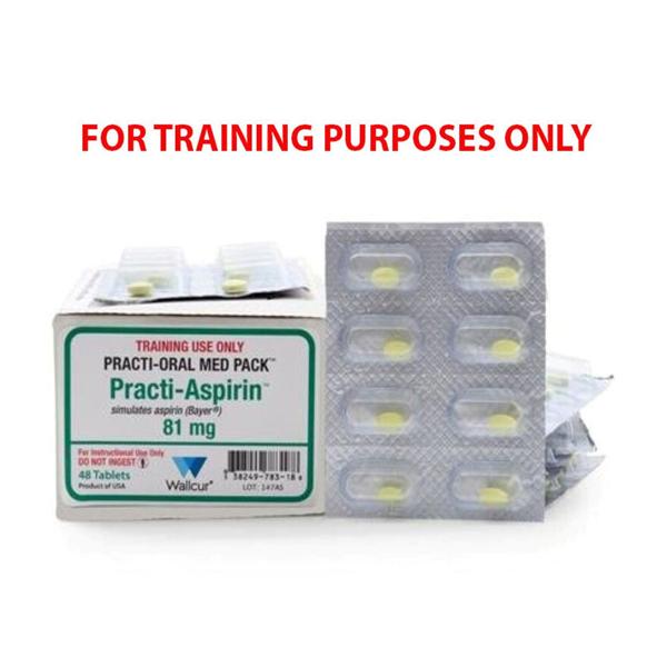 Practi-Aspirin Training Purposes Only Simulated Medication Ea