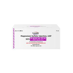 Magnesium Sulfate Injection 50% SDV 50mL 25/Package