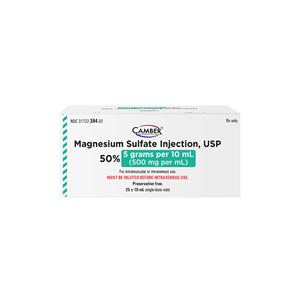 Magnesium Sulfate Injection 50% SDV 10mL 25/Package