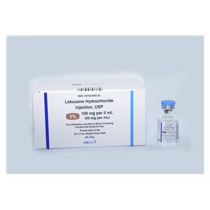 Lidocaine HCl Injection 2% SDV 5mL 25/Package