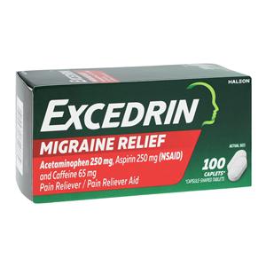 Excedrin Migraine Caplets 250/250/65mg 100/Bt