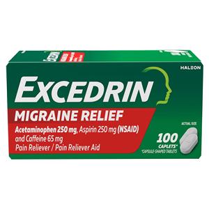 Excedrin Migraine Caplets 250/250/65mg 100/Bt, 24 BT/CA