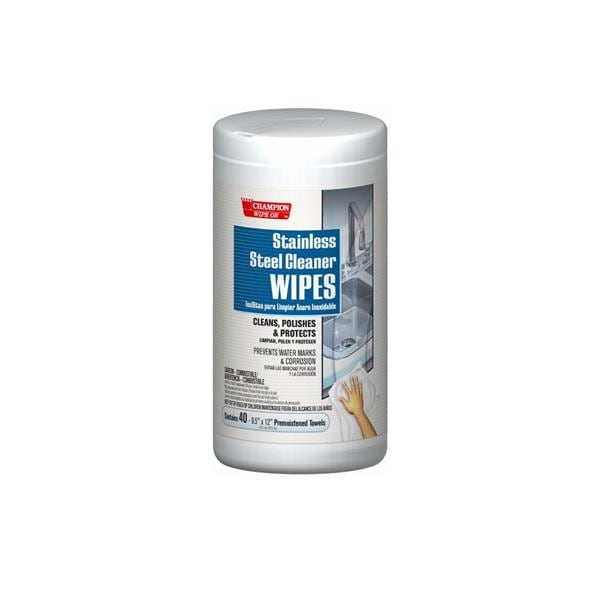 Champion Stainless Steel Wipes 40 Count 6/Ca