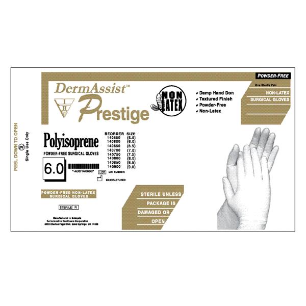 DermAssist Prestige DHD Latex Surgical Gloves 7.5 Natural 200Pr/Ca