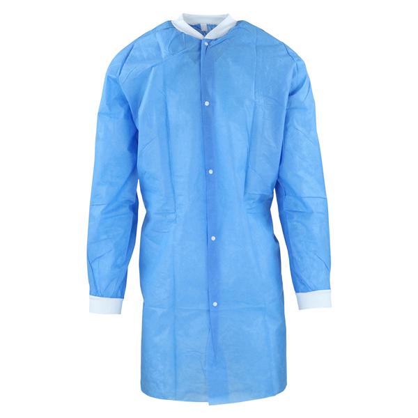 DYLS Lab Coat Nonwoven SMS Knit Cuff 7X Large Knit Collar Blue Di...