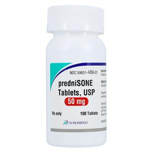 Prednisone Tablets 50mg Bottle 100/Bottle Each