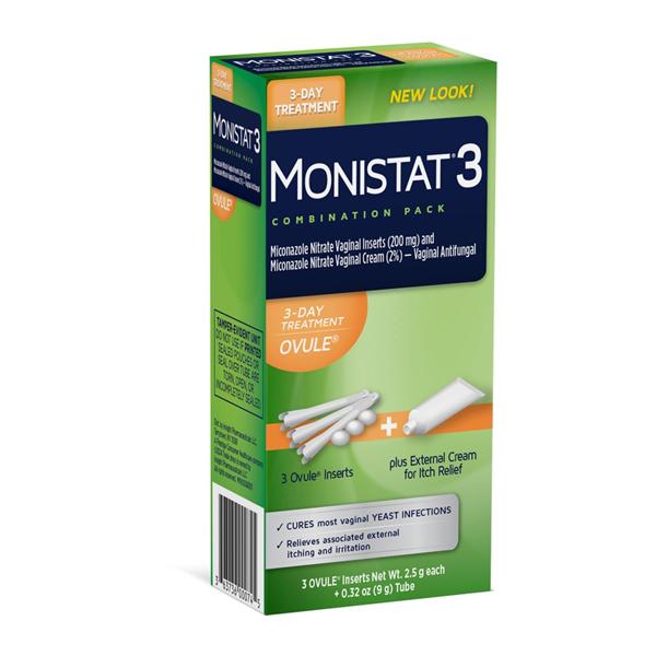 Monistat 3-Day Combination Pack 3/Bx, 12 BX/CA