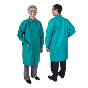 Protection Plus Lab Coat 3 Pockets Long Sleeves 41 in Small Green Unisex Ea