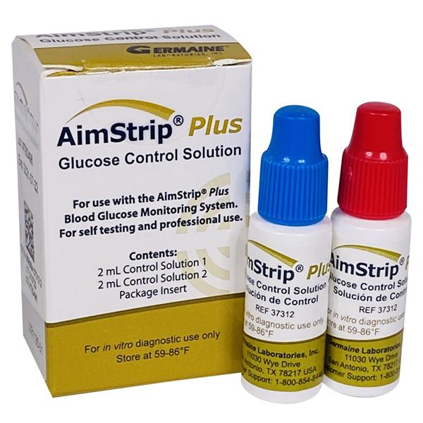 AimStrip Plus Blood Glucose Level 1/Level 2 Control Solution Ea