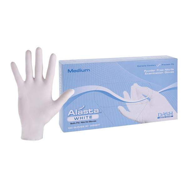 Alasta White Nitrile Exam Gloves Medium White Non-Sterile, 10 BX/...