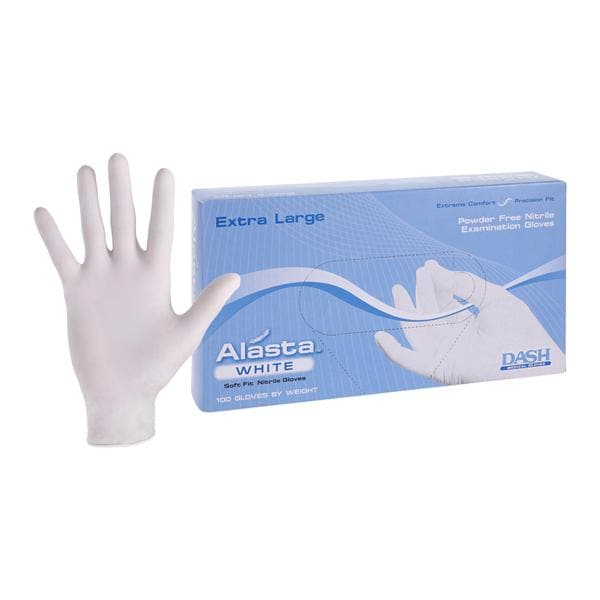 Alasta White Nitrile Exam Gloves X-Large White Non-Sterile, 10 BX...