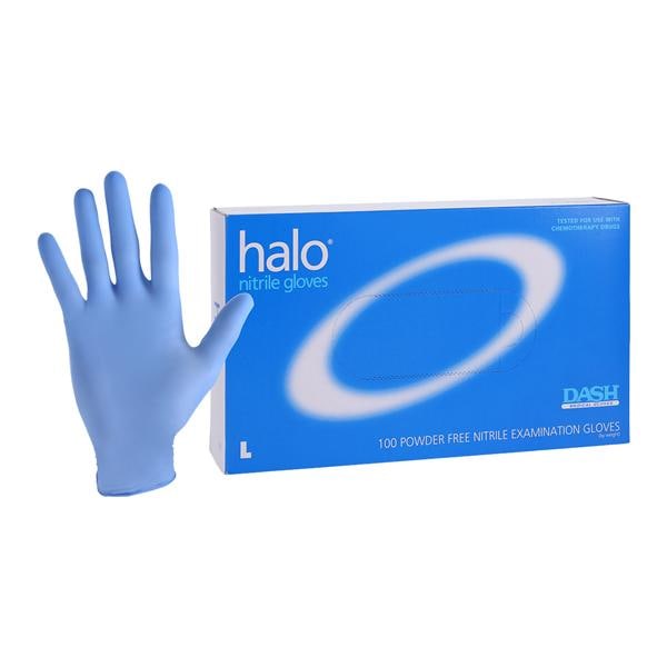 Halo Nitrile Exam Gloves Large Dark Blue Non-Sterile, 10 BX/CA
