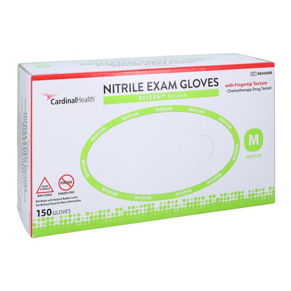 Esteem Stretchy III Nitrile Exam Gloves Medium Teal Blue Non-Sterile