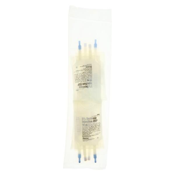IV Injection Solution Dextrose 5%/Water 50mL Viaflex Plastic Container 4/Pk