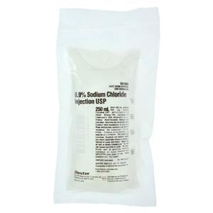 IV Injection Solution Sodium Chloride 0.9% 250mL Bag Ea, 36 EA/CA