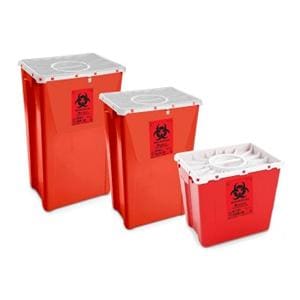 Sharps Container 18gal Red 13x17-5/16x24-5/8" Horizontal Drop Pol...