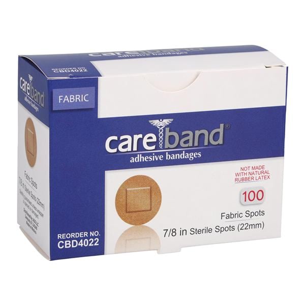 Careband Spot Bandage Fabric 7/8" Flesh Sterile 100/Box, 12 BX/CA