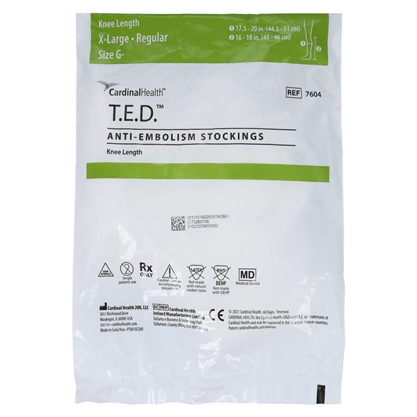 T.E.D. Anti-Embolism Stocking Knee High XL 46cm Green, 12 PR/CA