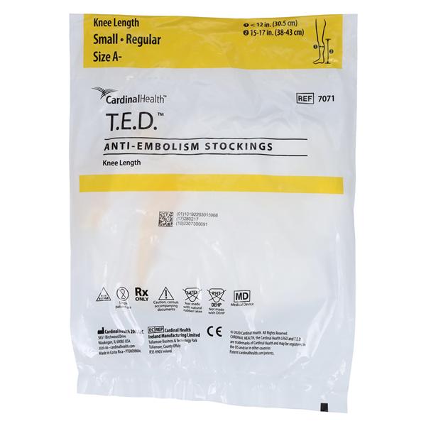 T.E.D. Compression Stocking Knee High Inspection Toe Small White,...